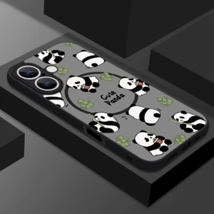 Case For iPhone 16 Pro Max 16E 15 14 13 Cute Panda Magnetic Magsafe Phone Cover - Picture 1 of 19
