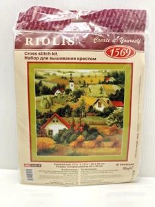 NEW 2015 Riolis Counted Cross Stitch Kit "Serbian Countryside Landscape" #1569 - Picture 1 of 8