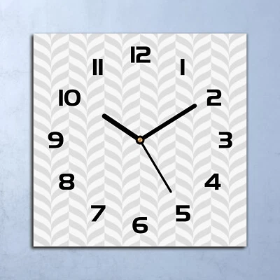 Horloge Murale En Verre moderne Géométrique vecteur gris et blanc 30x30 - Photo 1/4