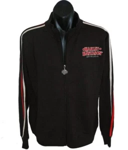 CHAQUETA CADETE GENUINA HARLEY DAVIDSON NEGRA PARA HOMBRE ALGODÓN JUMPER CREMALLERA COMPLETA - Imagen 1 de 3