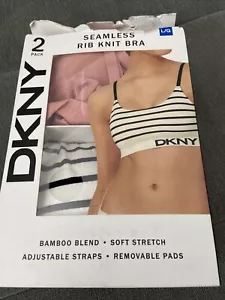 Dkny Seamless Rib Knit Bra 2pk Brand New - Picture 1 of 7