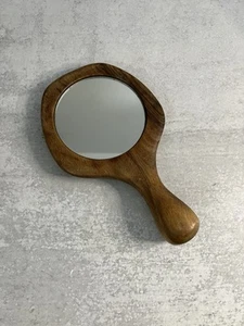 Dean Santner Style ? Wood Hand Mirror Vintage Mid Century Modern - Picture 1 of 5
