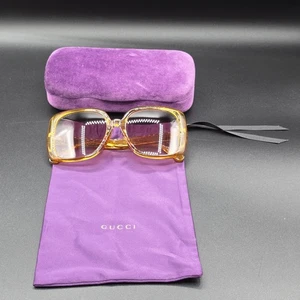 GUCCI Womens GG0714SA 003 Multi Color Square Gradient Sunglasses YELLOW RED - Picture 1 of 17