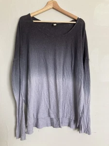 Túnica Free People One Mezcla de Lino Ombré GRANDE Azul Boho Relajada DEFECTUOSA - Imagen 1 de 14
