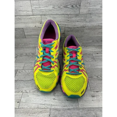 ASICS Gel Women's Running Shoes Yellow Pink Blue Purple Size 10 Athletic - Изображение 1 из 4