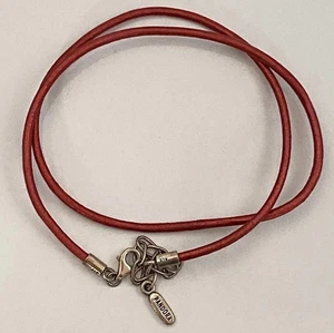 Pandora ALE 925 Plata Esterlina Cuero Rojo Cordón Collar/Envolvente Pulsera - Imagen 1 de 13