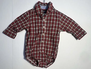 Body Oshkosh de una pieza con botones para bebé niño talla 12 meses manga larga cuello - Imagen 1 de 6