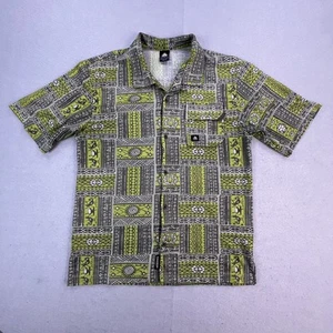 Nike ACG Shirt Herren Medium grün grau Tribal Muster Dri-Fit Knopfleiste Malaysia - Bild 1 von 13