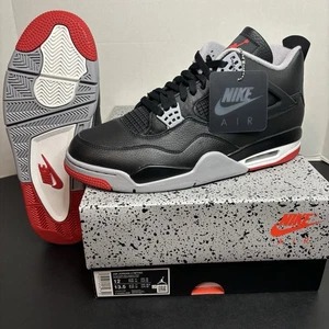 Größe 12 Air Jordan 4 Retro Bred Reimagined Red Black Cement - Bild 1 von 7