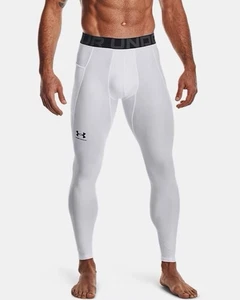 Under Armour HeatGear® Men's Leggings In White/Black Size M New - Picture 1 of 8