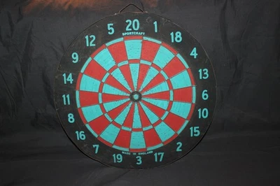 Tablero de dardos vintage deportivo hecho en Inglaterra de doble cara Foto 1 de 4