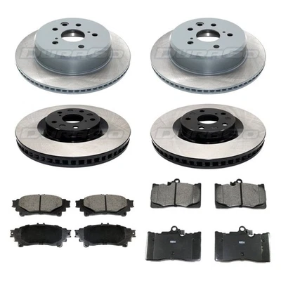 For Lexus RC350 15-20 DuraGo Plain Front & Rear Brake Kit w Ceramic Pads - Image 1 of 4
