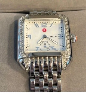 Michele Milou Diamond Stainless Steel Watch MW15A01A2025 EUC - Picture 1 of 14