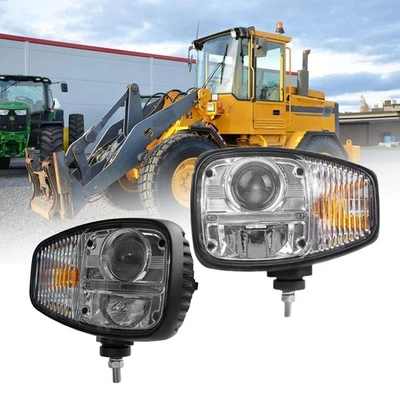 E9 Pair LED Headlights RHD OEM 70050193 For Volvo JCB Loader L50C,L50B,530,1000 - Image 1 of 4