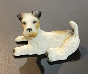 Vintage Lefton Playful Schnauzer Or Fox terrier Dog Figurine Collectible 02627 - Picture 1 of 5