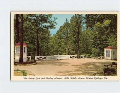 Postcard The Bump Gate and Sentry Houses Little White House Warm Springs GA USA - Image 1 of 2