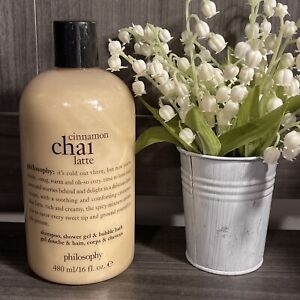 Philosophy Cinnamon Chai  Latte Shampoo Shower Gel Bubble Bath 16 oz. Sealed