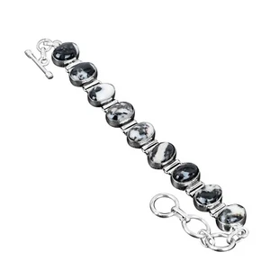 White Buffalo Turquoise Gemstone 925 Silver Daughters Day Chain Bracelet Jewelry - Picture 1 of 7