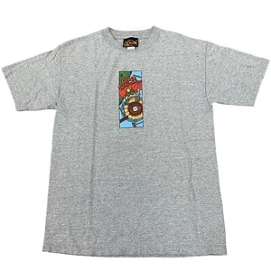 T-shirt vintage World Industries Flameboy skateboard anni 90 made USA Medium - Foto 1 di 3