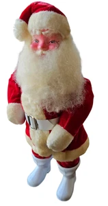 VTG Harold Gale 14.5" Santa Claus Figure Large Plush Doll Red Velvet Wired Arms - Picture 1 of 8