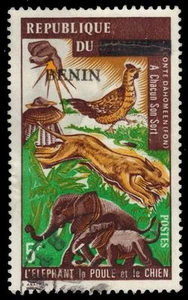 BENIN 697 - "The Lion, Hen and the Dog" with BENIN Overprint (pf34397) - Picture 1 of 1