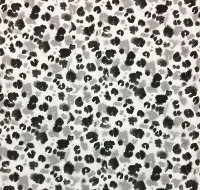 KELLY RIPA CHIT CHAT SHELL NEGRO GRIS ESTAMPADO GUEPARDO TELA DE ALGODÓN POR YARDA 54"W Foto 1 de 4
