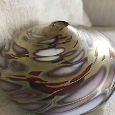 VTG Oil Lamp by San Francisco Music Box Company Marbleized Hand Blown Glass Gold