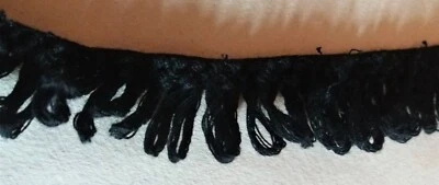 Passementerie franges noire coton 130 cm - Photo 1/2