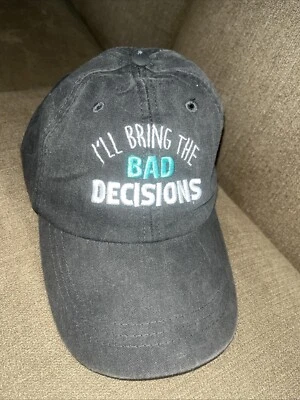 Sombrero "I’ll Bring the Bad Decisions" Adam’s Cool-Crown gris correa trasera nuevo con etiquetas Foto 1 de 3