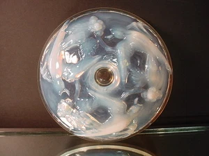 1930's Carrillo Opalescent 3 Swallows & Berries Candle Holder Art Deco France - Picture 1 of 5