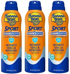 Banana Boat Sport Performance Cool Zone Sunscreen, Broad SPF 30 lot of 3 - Picture 1 of 4