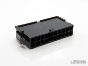 PC 20-pin Modular Connector Housing Male (HWT) - BLACK [1pc] - Picture 1 of 2