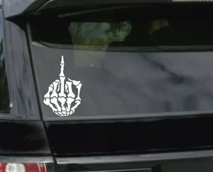 Skeleton Middle Finger Decal Skull Hand-Fuck-You Vinyl Decal for Car or Truck  - Picture 1 of 11