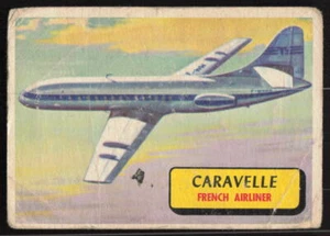 Aviones del mundo 1957 Topps #37 Caravelle avión francés relleno de baja calidad - Imagen 1 de 2