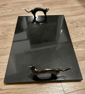 Michael Aram SIGNATURE Cat Cheese Board Black Granite - Picture 1 of 10