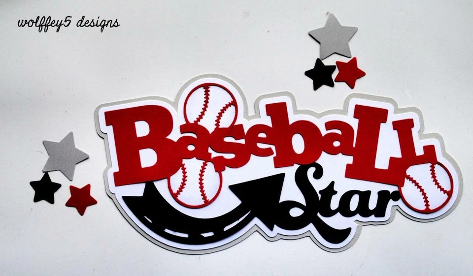 CRAFTECAFE BÉISBOL NIÑO TÍTULO prehecho papel piezas álbum de recortes troquelado piezas álbum Foto 1 de 1