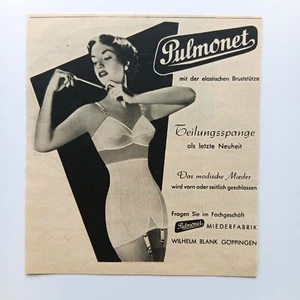 1954 Pulmonet Mieder Wilhelm Blank Göppingen Werbeanzeige Werbung Reklame - Picture 1 of 1