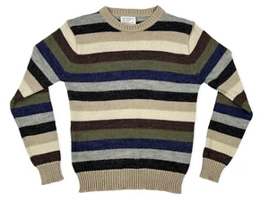 VINTAGE 70S MOD STRIPED SWEATER BEATNIK L - Picture 1 of 12