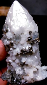 88g NATURAL Castle cactus skeletal Elestial QUARTZ Crystal Point&Fluorite r232 - Picture 1 of 7
