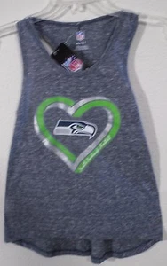 NWT NFL Seattle Seahawks Girls Hearts Logo Tank Top T-Shirt M,L Faded Blue $28 - Picture 1 of 3