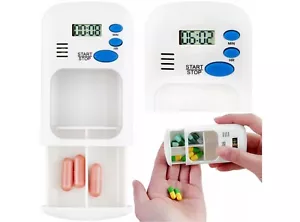 DISPENSER PORTAPILLOLE ALLARME contenitore medicine porta avvisatore pillole - Foto 1 di 4