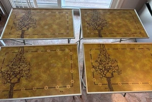 LaVada TV Trays Gold Hanging Plant Set Of Four MCM - Picture 1 of 11