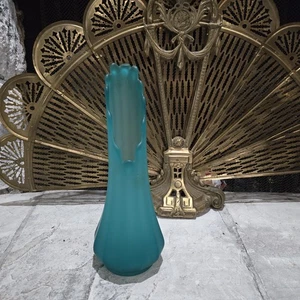 Le Smith Tivoli Pfau blau Satin Vase 14 1/2" - Bild 1 von 9