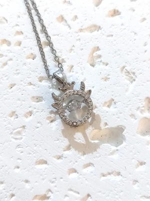 Women's 18K silver Necklace Jewellery animal Crystal reindeer Titanium Steel — 第 1/3 张图片