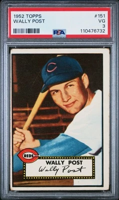 1952 Topps Wally Post #151 PSA 3 VG Cincinnati Reds - Image 1 of 2