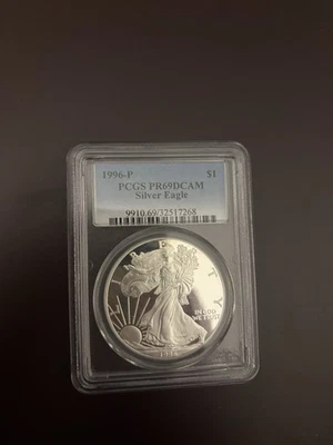 1996 PCGS PR69DCAM Silver Eagle - Image 1 of 3