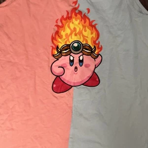 Nintendo Kirby Fire Graphic Split Tank Top Men's Size Large Blue and Pink NWT - Picture 1 of 5