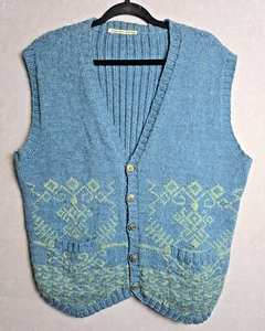 HAND KNITS BY RUTH MUIR SLEEVELESS CARDIGAN VGC - Picture 1 of 10