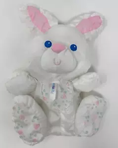 Peluche Fisher-Price Puffalump White Bunny Rabbit Baby Sonajero 1994 Vintage 10" - Imagen 1 de 4