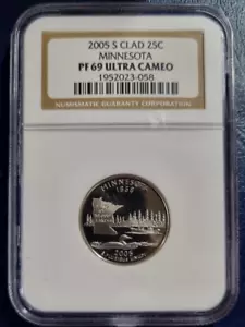2005 S Minnesota State Quarter Proof NGC PF69 ULTRA CAMEO #80013 - Picture 1 of 2